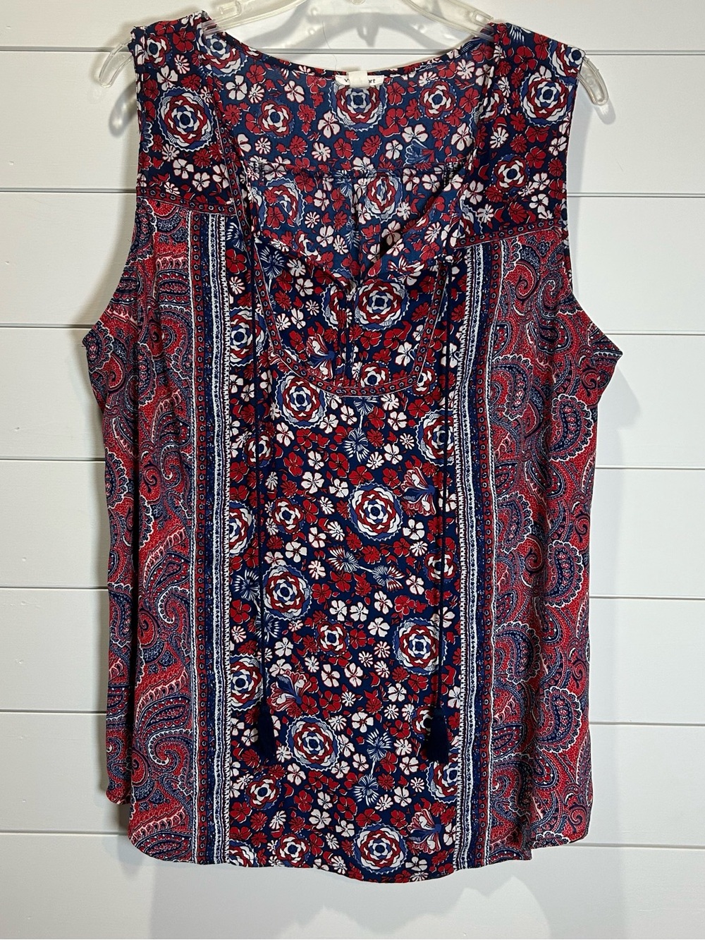 Westport Sleeveless Floral Paisley Camisole - Navy, Red, White